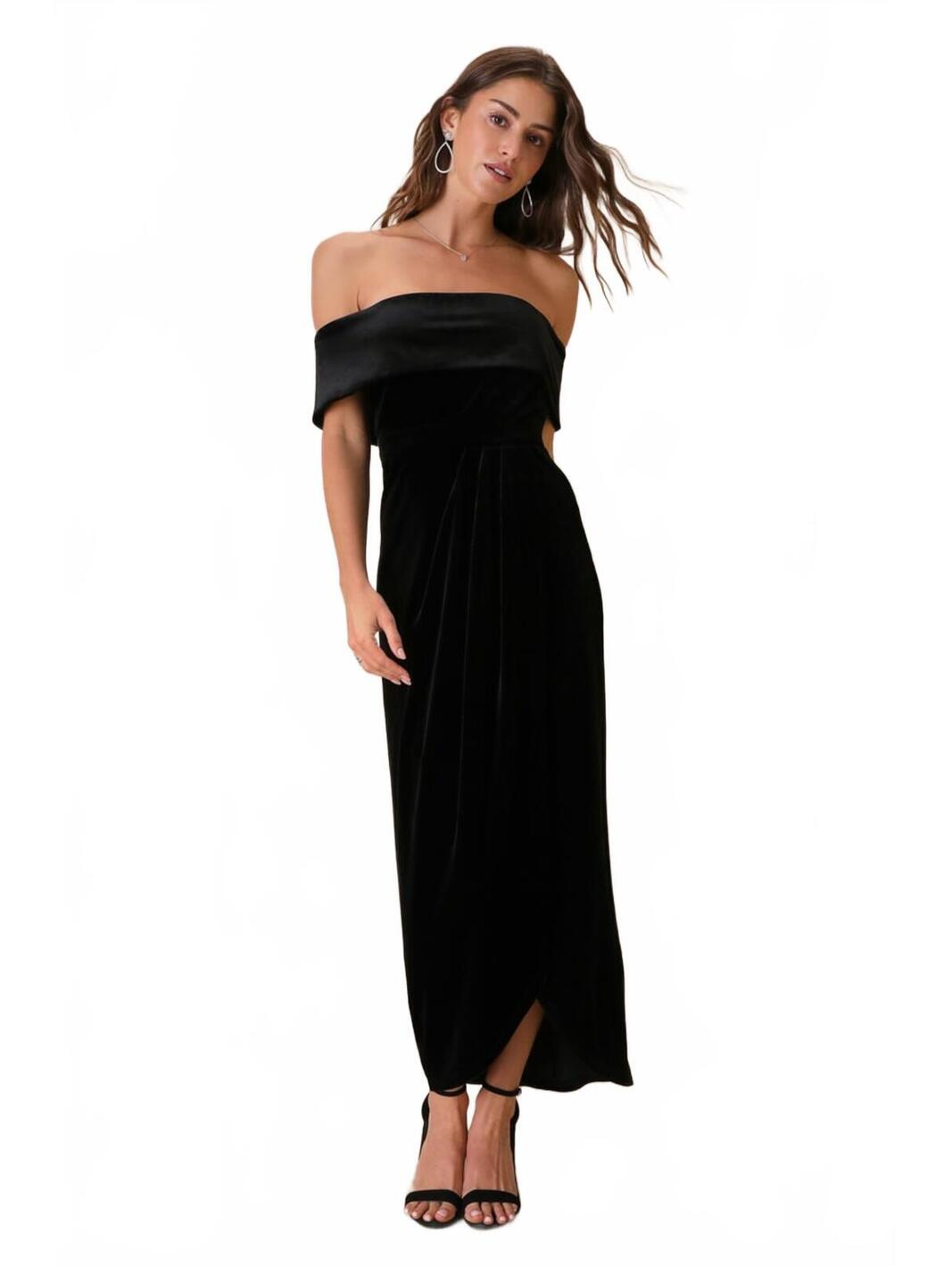 Lulus I'm Enchanted Black Velvet L Elegant Formal